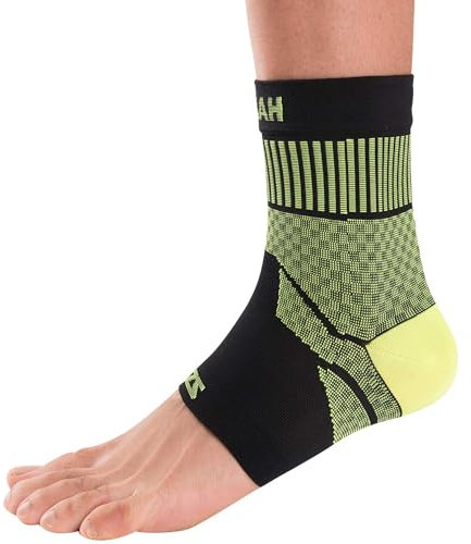 Zensah Ankle Support - Compression Ankle Brace - Great for Running, Soccer, Volleyball, Sports - Ankle Sleeve Helps Sprains, Tendonitis, Pain, Neon Yellow, Large
