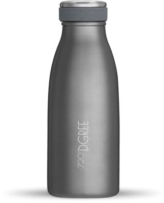 720°DGREE Botella Agua Acero Inoxidable “milkyBottle“ – 350ml - Sin BPA Free, Antigoteo y Prueba de Fugas - Frasco térmico, Cantimplora Aislada - Bebida con Gas, Deporte, Escuela, Gimnasio, Exteriore