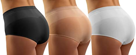 Sesto Senso Damunderkläder med sömlös platt mage formande effekt för dam 3 st (S/M, 3-pack)