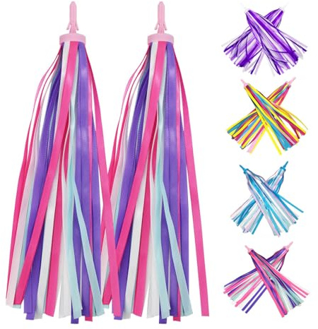 PLATT Kid's Bicycle Handlebar Streamers Colorful Ribbons Tassel for Girls Boys Bicycle Handlebar Scooter Handgrip (1Pair)