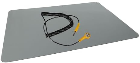 Velleman Antistatisk svetsmatta med jordkabel, 1 000 x 700 mm, grå