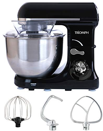 Triomph ETF1815 Robot da pasticcere 4L-600W, 600 W, 4 Litri, 6 velocità, Nero