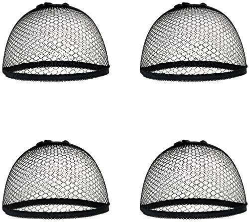 4x retine per capelli come sottocoperta per parrucche - in rete elastica (nero) per parrucche di tutti i giorni e carnevale/costume (retine per capelli (4x nero))