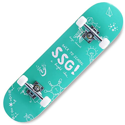 Lgan Skateboard Erwachsene, 31x8in Ahorn Longboard Kinder, Anfänger Skateboard Deck, Mädchen Pennyboard (Color : AA)