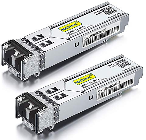 [2 Stück] 10Gtek 1Gb SFP SX Multimode Modul 550-Meter, 1000Base-SX LC Gbic Transceiver, Kompatibel für Cisco GLC-SX-MMD, Meraki, Ubiquiti UniFi UF-MM-1G, Netgear AGM731F, Mikrotik, D-Link,Open Switch | 1000Base-SX Gbic, 850 nm, kompatibel mit Cisco GLC-SX-MMD, Meraki, Ubiquiti UniFi UF-MM-1G, Netgear AGM731F