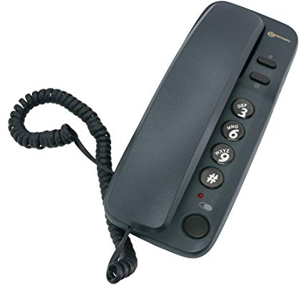Geemarc Marbella - Gondola Style Corded Telephone with Large Buttons, Mute Function and Visual Ring Indicator - Wall Mountable - UK Version - Metallic Blue