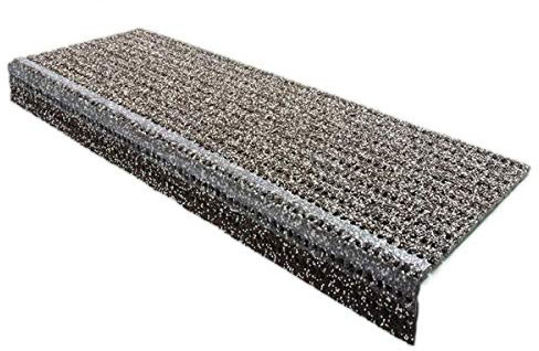 Floordirekt Sicherheits-Stufenmatten für Außenbereiche | Rutschhemmend bei Nässe und Glatteis | Witterungsbeständig & stark haftend | mit aufgestreutem PVC-Granulat (25 x 73 cm, Dunkelbraun)