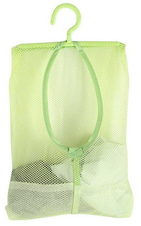 Tomotato Bolsa para Pinzas de Ropa con Percha Giratoria, Bolsa de Malla Colgante Multiusos para Lavandería, Organizador de Calcetines y Ropa Interior para Tendedero y Armario, Secado Rápido, Verde