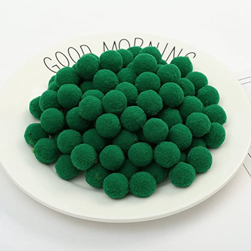100 flauschige Pompons für Bastelarbeiten, kreative Bastelarbeiten, Dekorationen (3 cm, grün)
