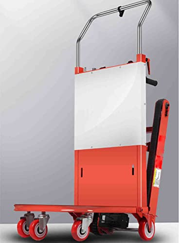 PRUJOY Elektrischer Treppensteiger-Auto-Handwagen, Hochleistungs-Treppenwagen mit Griff und Vollgummirädern für das Möbellogistiklager (48V42AH)