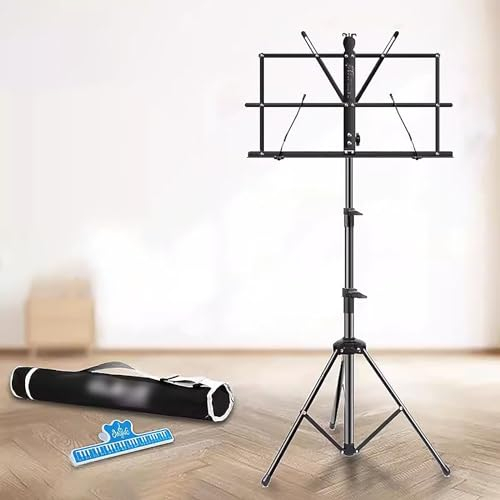 Notenständer, Klappbarer Notenpult, Tragbare Music Stand, Notenbuchständer, mit Tragetasche und Notenklammerhalter für Gitarren, Violin-und Instrumentenspieler (Size : Heightened version-music stand
