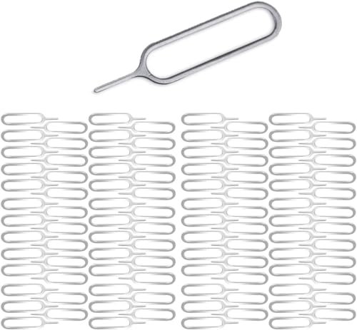 100 Pcs Sim Card Ejector Pin, Sim Card Tray Removal Tool, SIM Card Ejector Removal Tool Pin for all Mobile Phones Models & Tablets, Sim Card extractor (100)