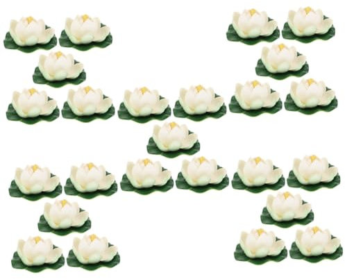 Zerodeko 25 STK Simulation Lotusblatt Lotus Seerosen für Teiche Lotus Ornament künstliche Pflanzen schwimmende Blumen für Mittelstücke künstliche schwimmende Haushalt Requisiten