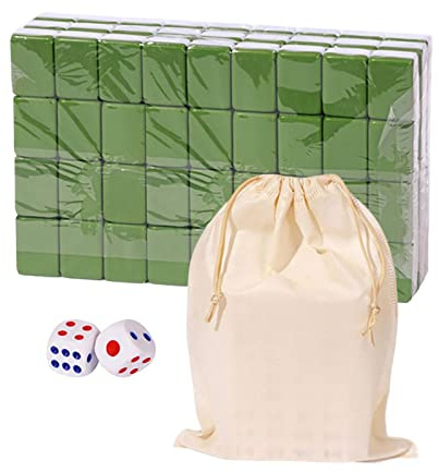 Juegos De Mahjong - Juego De Mahjong Chino | Juego De Mesa De Viaje Tradicional Chino | Mahjong con Bolsa De Sujeción | Juego De Mesa Portátil con 146 Tejas Mahjong De Resina De Melamina para El