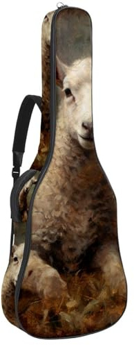 Tasche für Akustikgitarre, schöne Tasche für 40/41/42 Zoll Gitarren Wasserdicht mit Schutzschicht Vintage Bär Muster, Mehrfarbig Nr. 04, 42.9x16.9x4.7 in, Gitarrentasche