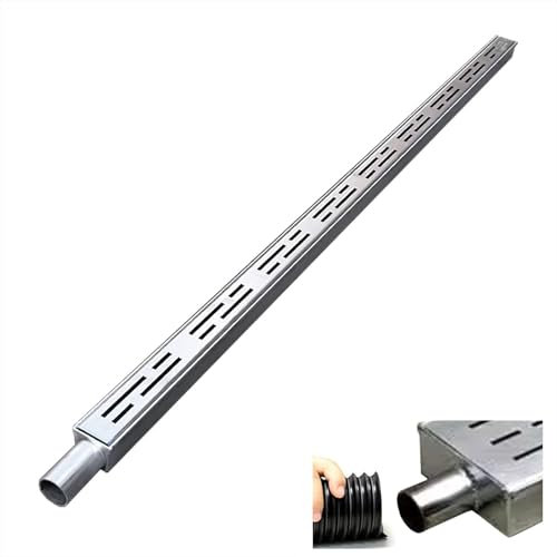 Canaleta de Drenaje Zanja de Drenaje de Canalón Estrecho para Exteriores con Tapas de Extremo/salida, Kit de Drenaje de Canal de Drenaje Estrecho de 1,4/2 /4 Pulg, Canaleta de Alcantarillado de Pozo(