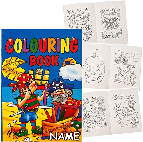 alles-meine.de GmbH 2 Stück kleine - Mini - Malbücher/Malheft - KLEIN - A6 - inkl. Name - Fahrzeuge & Tiere - Verschiedene Motive - Kindermalbücher - für Stifte & Wassermalf..
