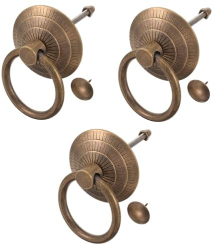 DOITOOL 3St Türklingel Dekorationen Türklopfer handhaben Glocke Türhaken Türen Schlösser Türklopfer für Haustür Türgriffe Türklopfer aus Metall Torklopfer Türklopfer vorn Messing Golden
