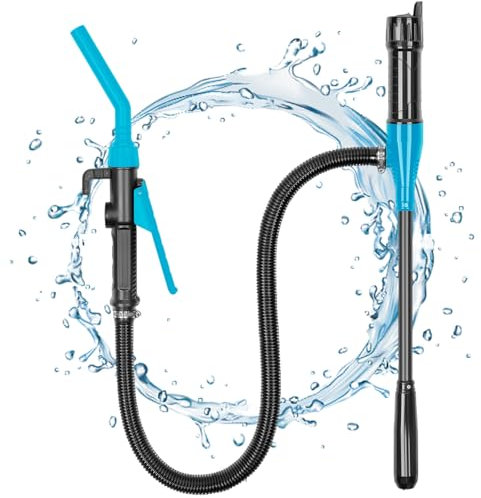ZephyrGlow Bomba de Transferencia automática de Gasolina para bidón - Bomba eléctrica de Transferencia de líquidos, Bomba de Combustible, Bomba Diesel, Bomba de bidón, Bomba de extracción,Blue