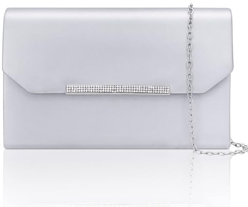 Larcenciel Schwarze Lack-Krokodil-Abend-Clutch-Geldbörse für Damen mit Strass-Schleife und Kette, für Hochzeit, Abschlussball, Cocktail-Party