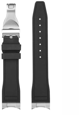 JZWCHQ Bogen Mund Fluororubber Uhrengurt mit Tudor Black Bay M79230R M79363n Uhrband 20 21 mm 22 mm FKM-Armband für Männer (Endlink-Gold, 22 mm)