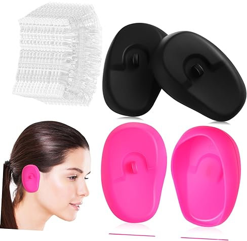 VICASKY 2 Paia Cuffie antirumore in silicone scalda orecchie da donna adulti doccia orecchio colore copriorecchie coloranti per doccia con protezioni per le orecchie plastica