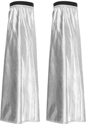 Yihuimin 1paar Metallic Stulpen Damen Glitzer Beinüberzüge Disco Outfit Hippie Kleidung Anime Kosplay Kostüm Y2k Beinwärmer Streetwear Silber Einheitsgröße