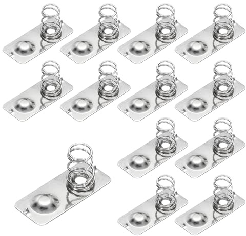 QUARKZMAN 12 Pcs Ressorts De Contact pour Piles AAA Plaque Nickelée, 21 mm x 9 mm Conversion Positive vers Negative Ressort De Remplacement pour Montage PCB Et Supports De Piles