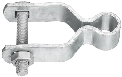 sourcing map Chain Link Fence Gate Post Hinge, Galvanized Steel Chain Link Fence Gate Female Hinge for 1-3/8 in OD Post Gate Hinges with Bolts and Nuts for Backyard, Farm Garden Door, 1pcs