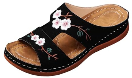 Générique Sandales et Mules pour Femmes Orthopédiques Chaussons d'Été Confortables à Bout Ouvert, Compensées Plateforme, Pantoufles de Plage et Claquettes de Piscine
