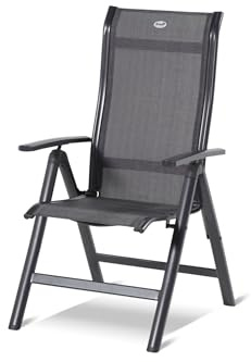 Hartman Alice Comfort stilvoller Multipositionssessel in Xerix und Anthrazit, solides Aluminiumgestell, Sitzfläche aus hochwertigem Kunststoff, 93 x 63 x 111 cm, Rückenlehne verstellbar, wetterfest