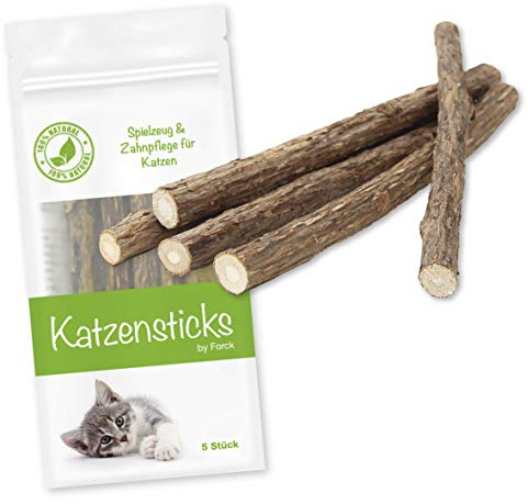 Forck hierba gatera juguetes para gatos de 5 palos, nuestros palos masticables Matatabi apoyan el cuidado dental natural y ayudan con el sarro y el mal aliento