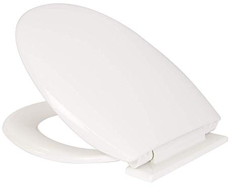 2X Anti-Bacterial Toilet Seat with Soft Close Hinges Made from Resilient Polypropylene, White