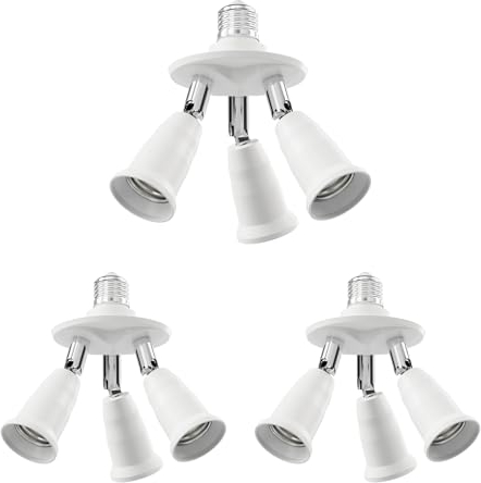 ledscom.de 3 pièces E27 culot, adaptateur splitter triple, blanc