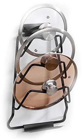 Sunbbingsp 1 porta coperchio verticale con 5 scomparti, porta coperchio da cucina per pentola e coperchio della padella, pratico accessorio da cucina