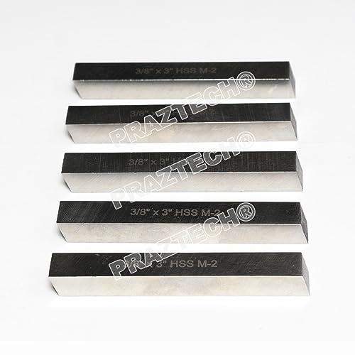 PRAZTECH® New 5 Pcs 3/8 x 3/8 x 3 HSS Square Tool Bit Lathe Fly Cutter Mill Blank M2 | High speed steel | Cuts Mild Steel, Alloy Steel and Tool Steel