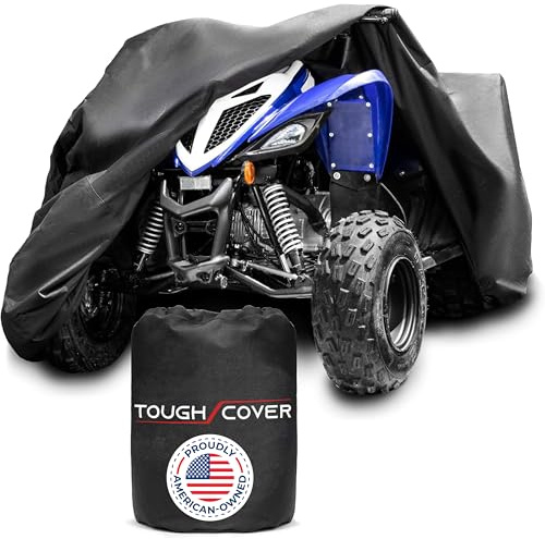 Tough Cover Extreme Edition ATV Cover, Heavy Duty 600D Marine Grade Fabric. Quad Cover for Kawasaki, Honda, Polaris, Yamaha, and More. Protection Against Water, Wind, UV. 4 Wheeler Accessories (Black) | Heavy-Duty Waterproof 600D Fabric With Taped Seams, Fits Four Wheelers And Snowmobiles For Year-Round Protection