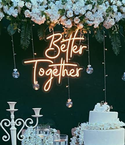 LED-Leuchtreklame Better Together Nachtlicht für Zuhause, Schlafzimmer, Wohnzimmer, Kunstdekoration, Party, Hochzeitstag, Geburtstag, mit USB 5 V