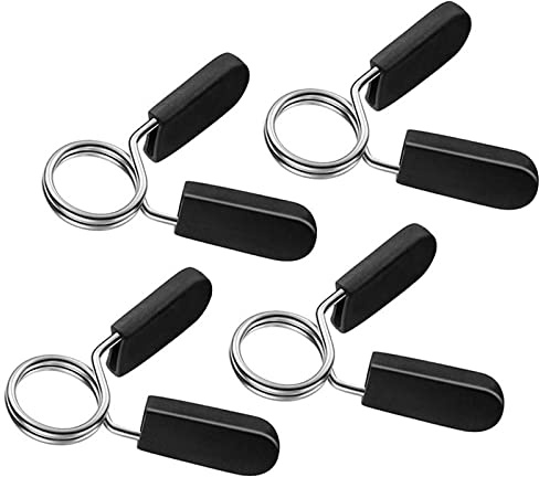 WUDQIJI Fjäderlås, 4 stycken, 25 mm, hantellås, skivstångsklämmor, fjäderklämmor, hantelklämmor, hantel, klämma, fjäderklämma för hantlar, träning, tyngdlyftning (25 mm)
