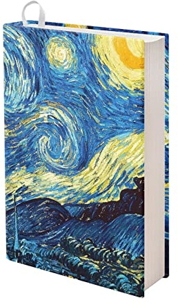 Kuiaobaty Copertina per libri con stampa di notte stellata in poliestere con chiusura a lembo per regali per amanti dei libri in brossura
