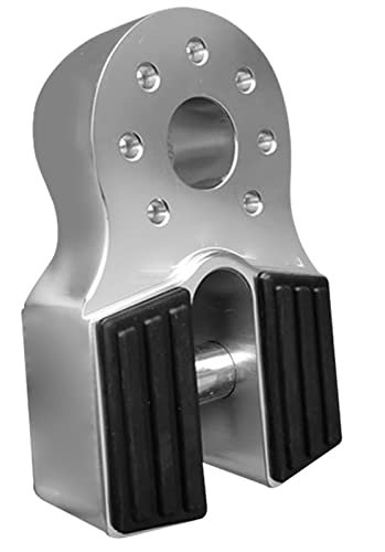COYOUCO Winchhaken mit Schäkelhalterung, Flacher Zughakenmontage mit Eisenstift & Gummi-Guard - 16.000 LB-Kapazität Universal Fit für ATV UTV SUV Pickup-Trucks,Silber