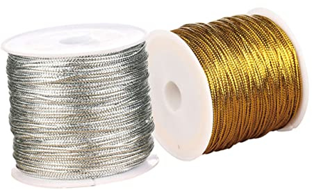 Alipis Spago Elastico Per La Casa Negozio Negozio 2 Corda Da Avvolgimento Dorato Brillante