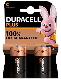 2X Duracell C Plus (1 Blister da 2 Batterie) 2 Pile (LR14/MN1400/MEZZA TORCIA/BABY 1,5V)