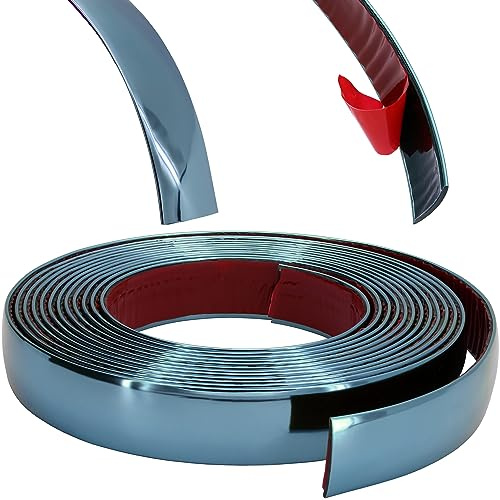 RECAMBO Zierleiste Blau metallic - Vielseitig, Flexibel & Selbstklebend - 30mm x 5m