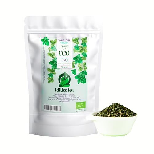 IDILICC TEA Infuso di Menta Centifolia 100% Ecologici 70 Gr. Miscela di Erbe Digestive e Rinfrescanti in Quantità. Aiuta a Eliminare i Gas. Infusi Sfusi. Infusi Assortiti