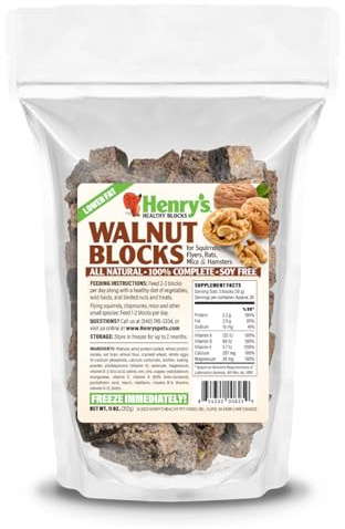 Henry's Walnut Blocks - Nutritionally Complete Food for Squirrels, Flying Squirrels, and Chipmunks, 11 Ounces