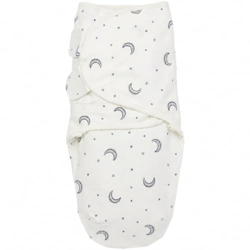 MEYCO Baby Pucktuch 4-6M. Pucksack Swaddle 1,0TOG Neugeborene Moon Indigo | 100 % Baumwolle - Oeko Tex zertifiziert - Pucksack - weicher Schlafkomfort - atmungsaktiv & feuchtigkeitsabsorbierend