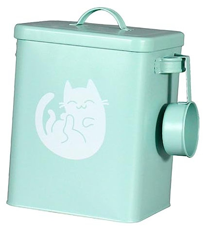 INOOMP 1juego Cubeta De Almacenamiento De Comida Para Gatos y Perros Hermética y Práctica Incluye Cuchara Para Mascotas Diseño Ligero y Funcional