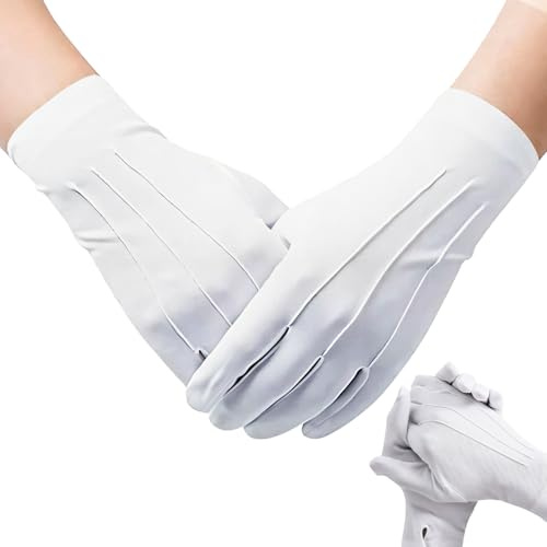 ZAOHUI White Gloves Fancy Dress for Handling Wedding Dress, 2 Pairs