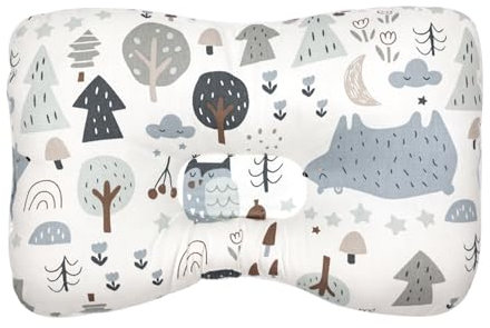 champracer babykissen gegen plattkopf, Kindkissen,Kindkissen zu Flathead Kindkissen,0-12 Monate Neugeborenes Memory Foam Reisekissen, Kinderwagen, Autositz (Eisbär,28 * 20 * 5cm)